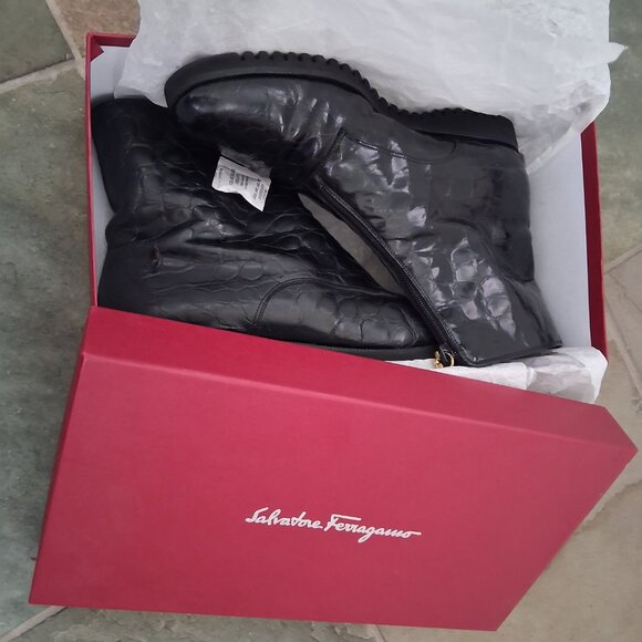 Salvatore Ferragamo Black Leather Boots - Picture 3 of 8